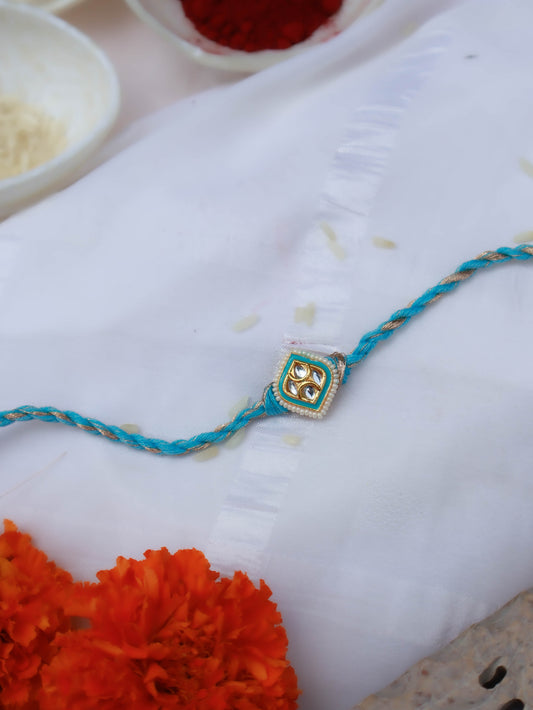 Nitin Turquoise Meenakari Rakhi