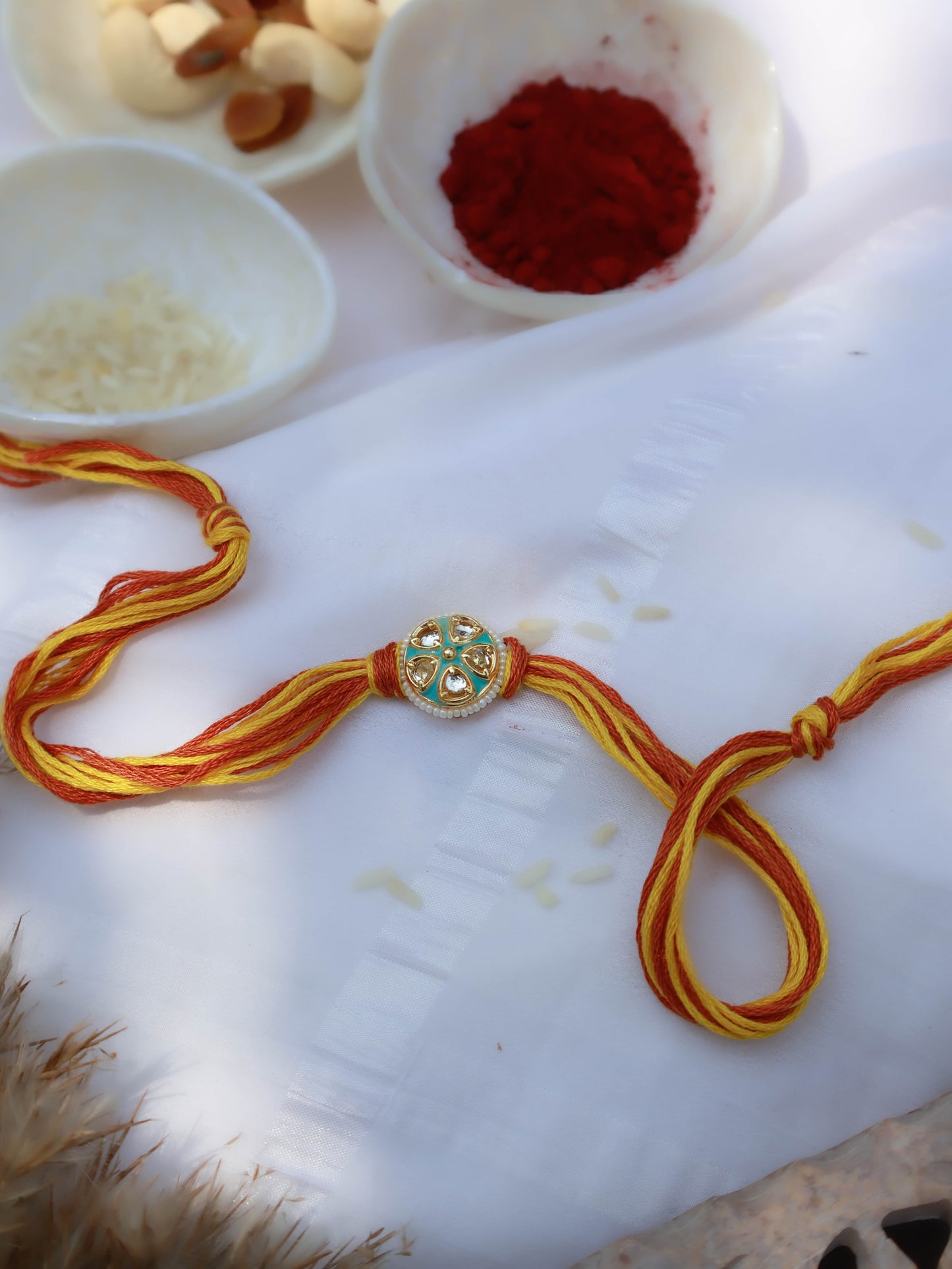 Advit Turquoise Meenakari Rakhi