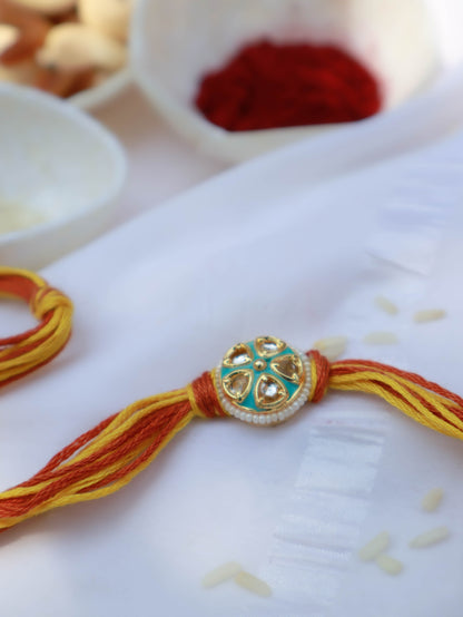 Advit Turquoise Meenakari Rakhi