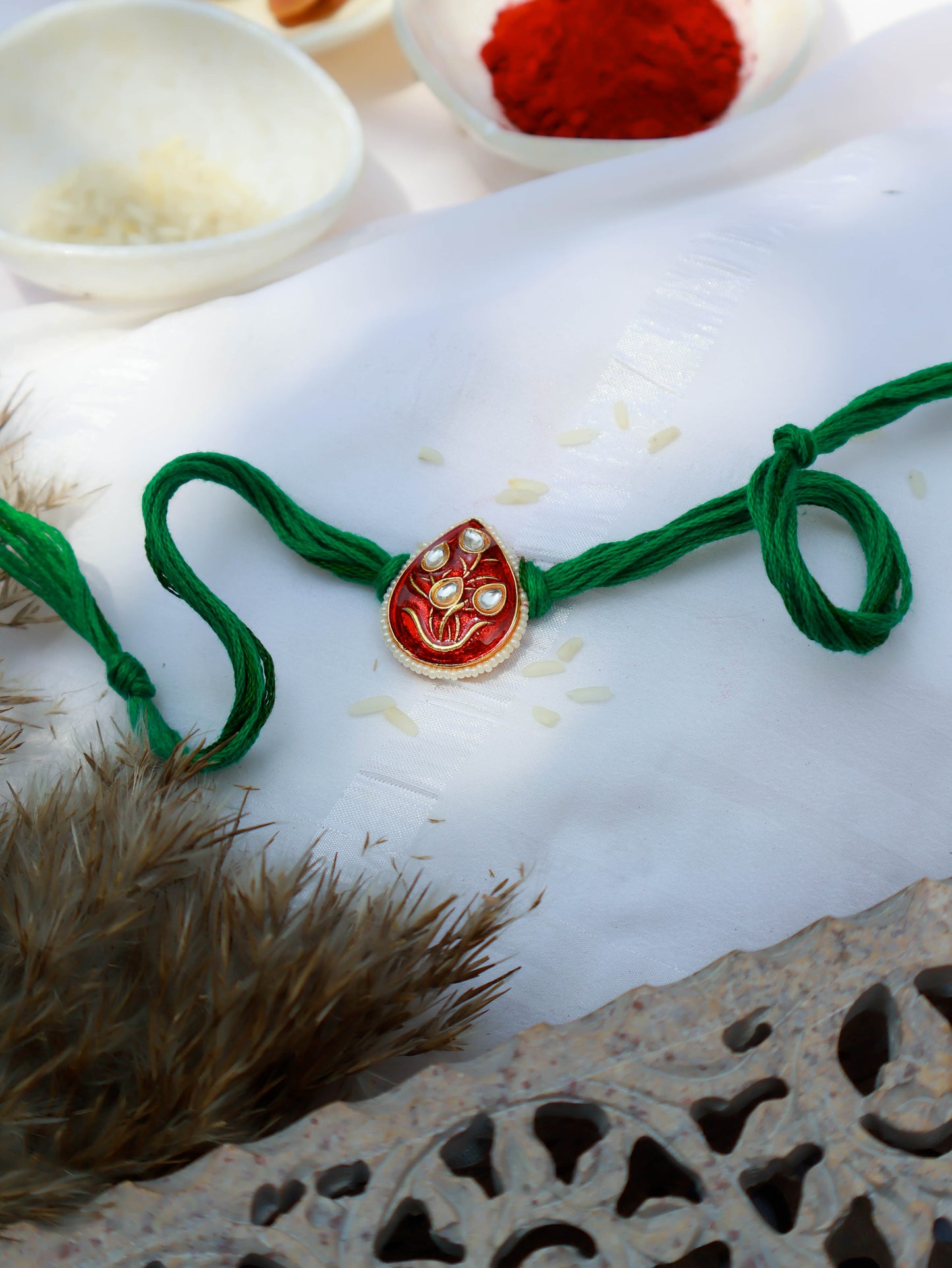 Kishan Green Meenakari Rakhi