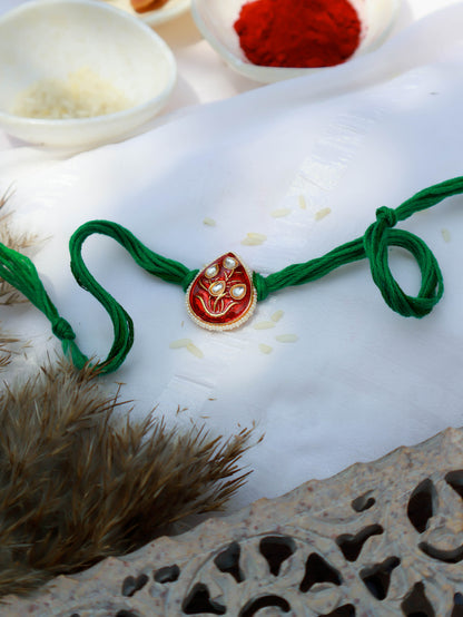Kishan Green Meenakari Rakhi