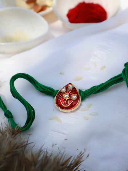 Kishan Green Meenakari Rakhi