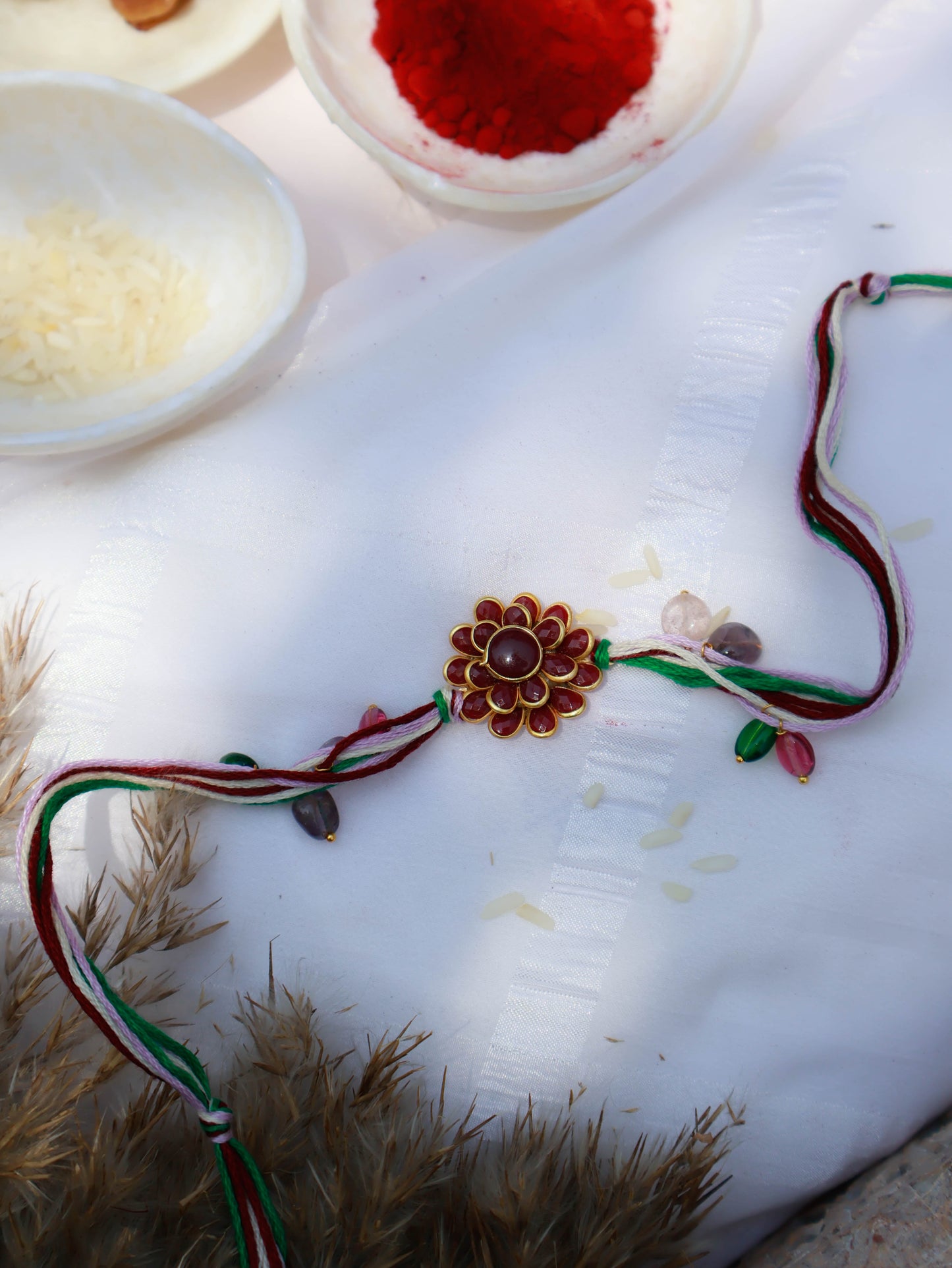 Vivaan Floral Red Rakhi