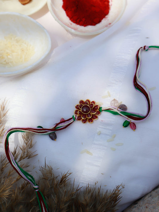 Vivaan Floral Red Rakhi