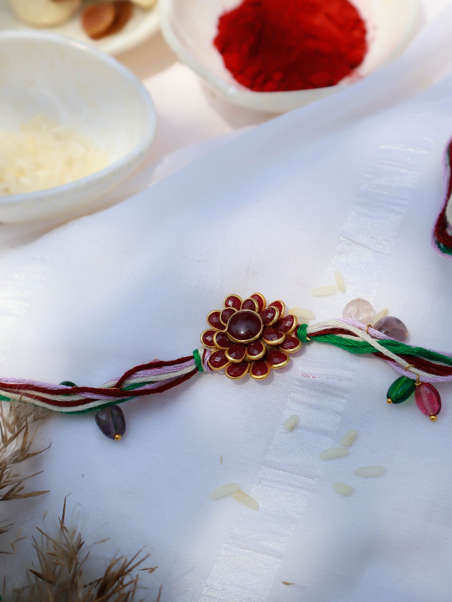 Vivaan Floral Red Rakhi