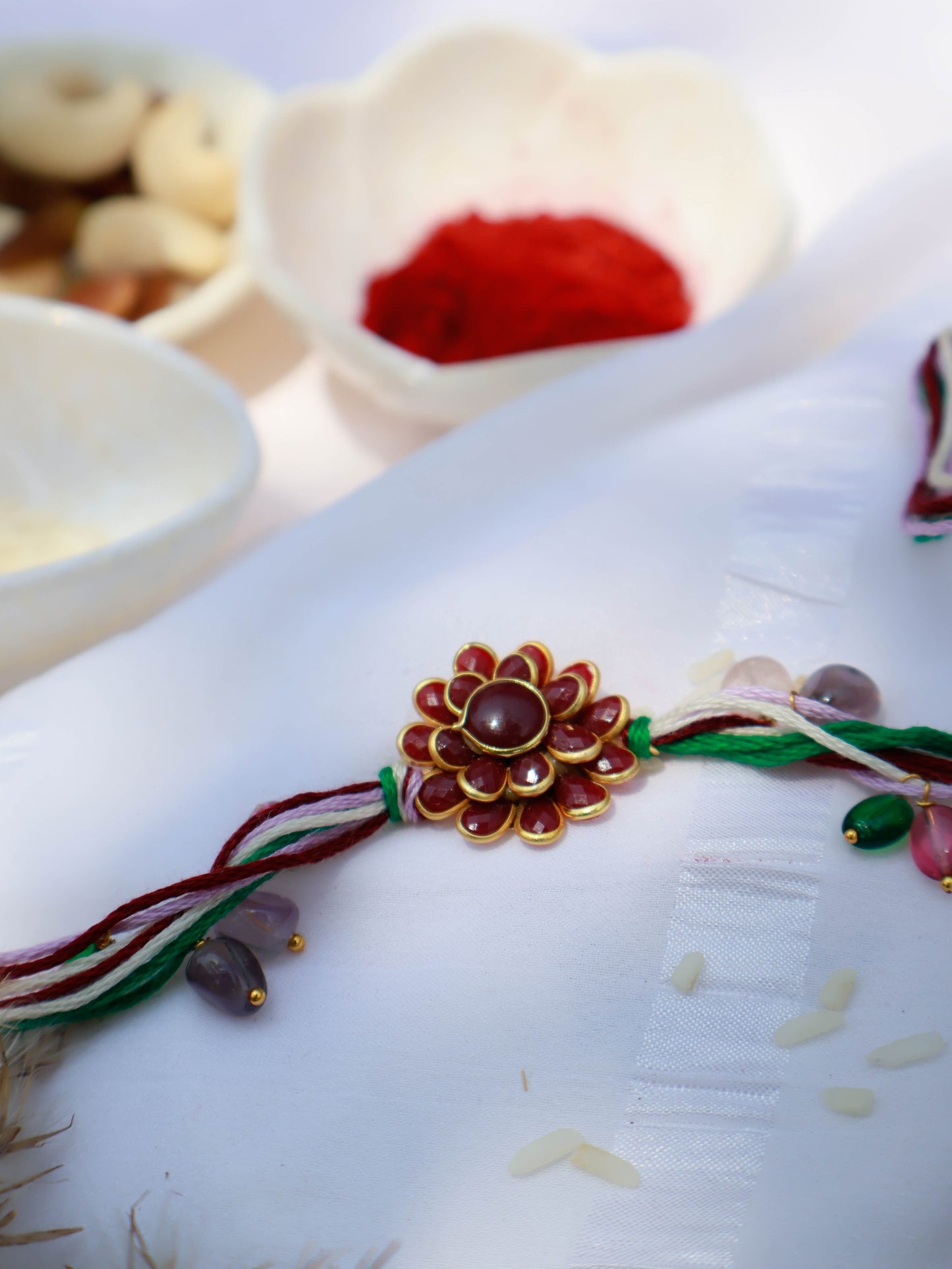 Vivaan Floral Red Rakhi
