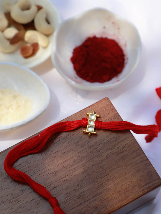 Tarak Red Kundan Rakhi