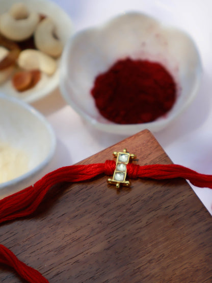 Tarak Red Kundan Rakhi