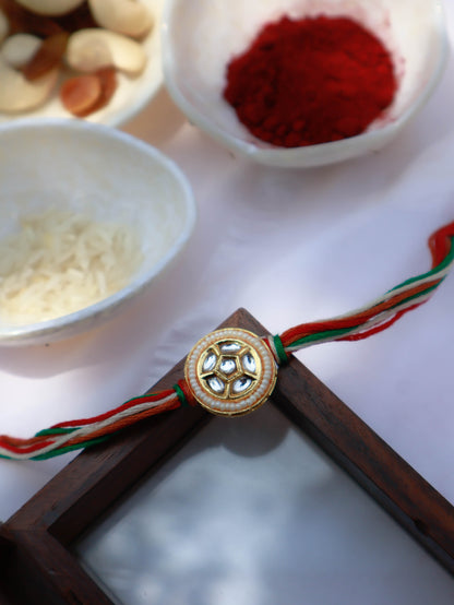 Jay Multicolored Kundan Rakhi