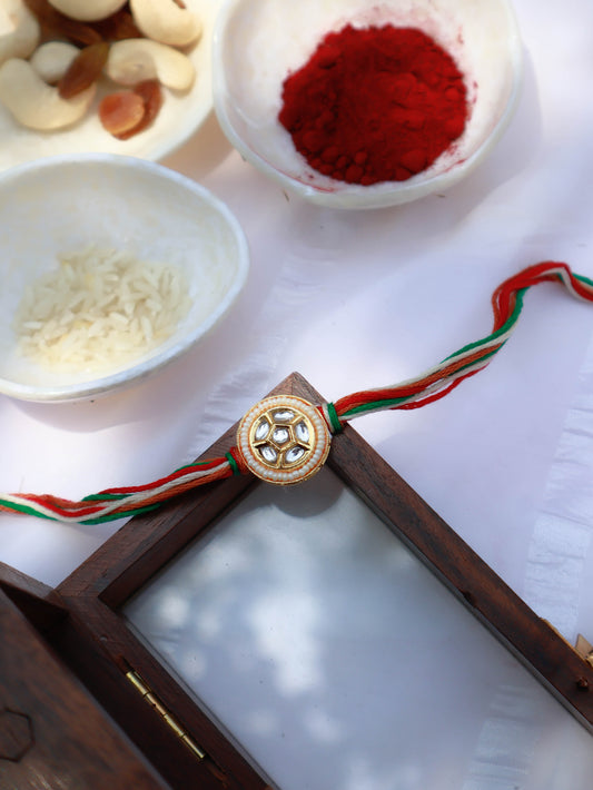 Jay Multicolored Kundan Rakhi