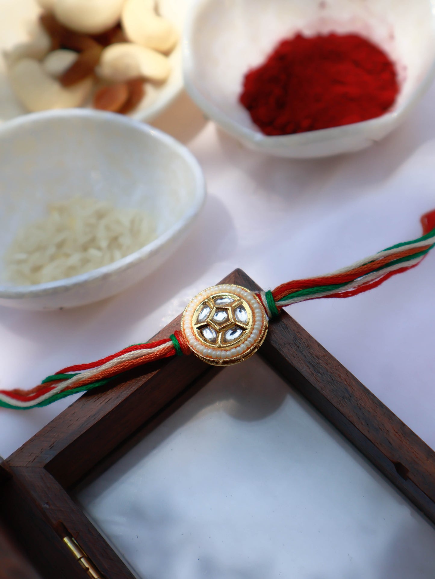 Jay Multicolored Kundan Rakhi
