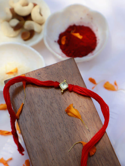 Ohas Red Kundan Rakhi