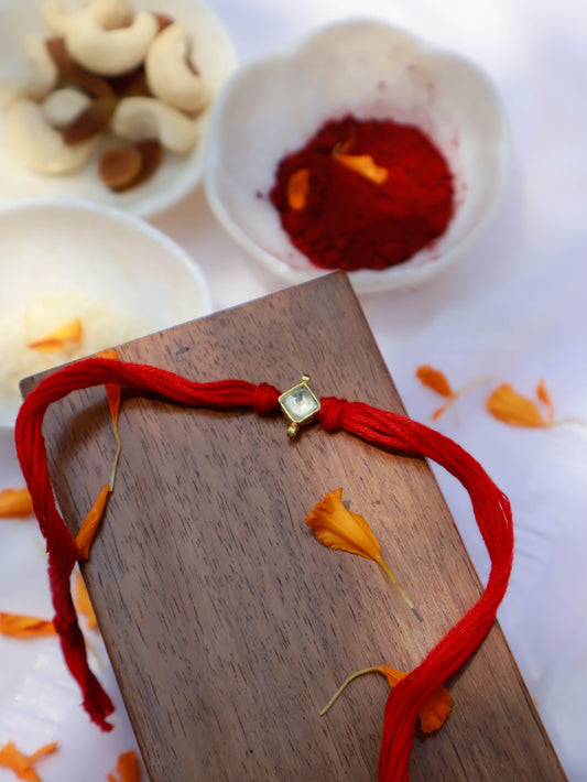 Ohas Red Kundan Rakhi