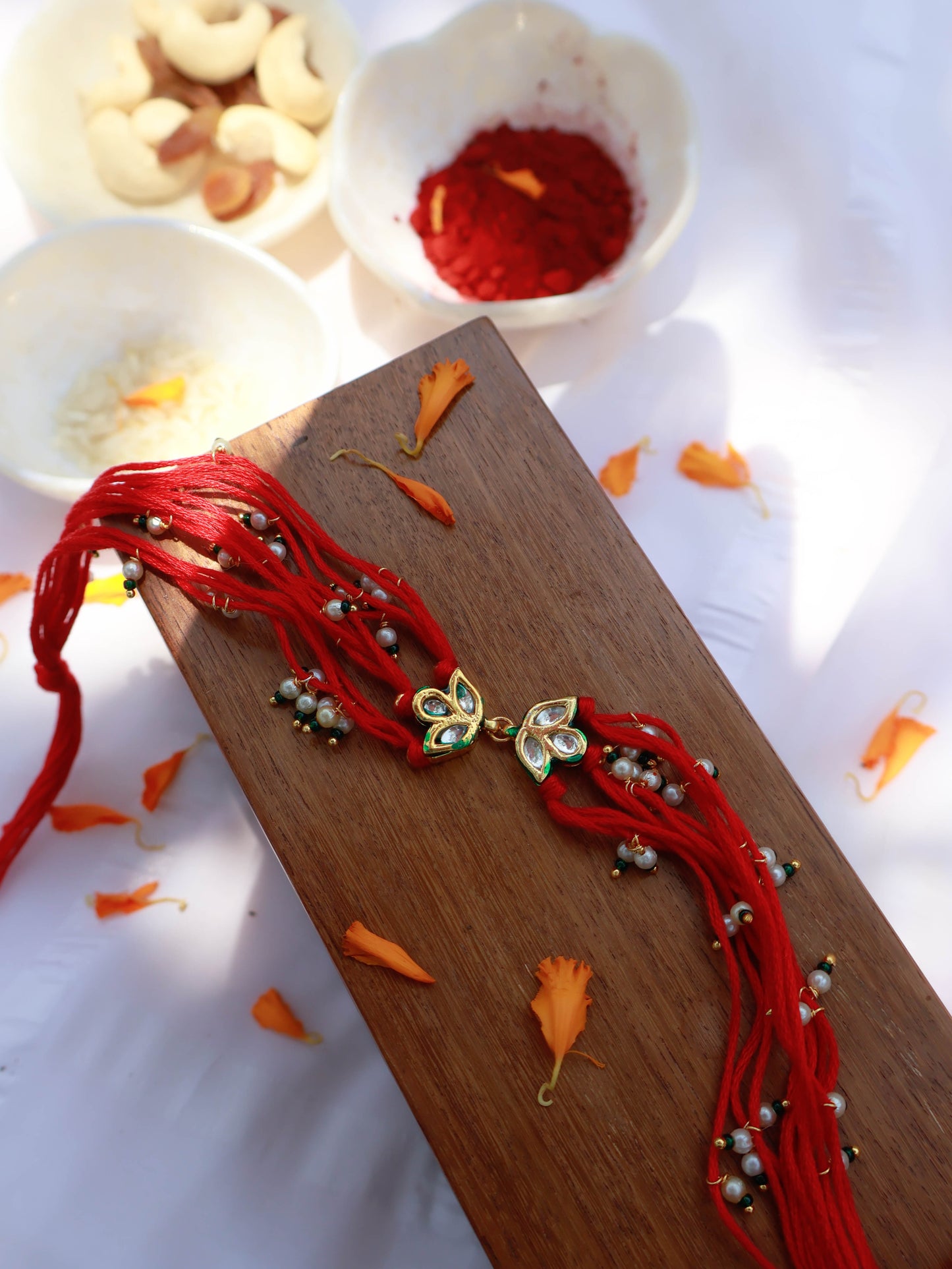 Seerat Red Kundan Rakhi
