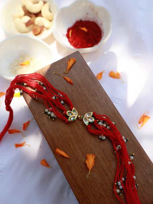 Seerat Red Kundan Rakhi