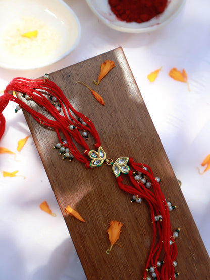 Seerat Red Kundan Rakhi