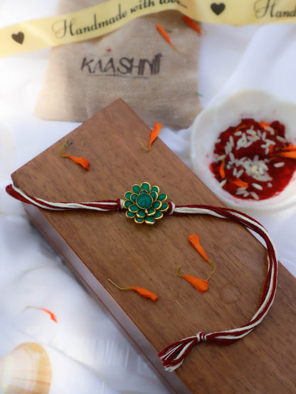 Hiran Green Floral Rakhi
