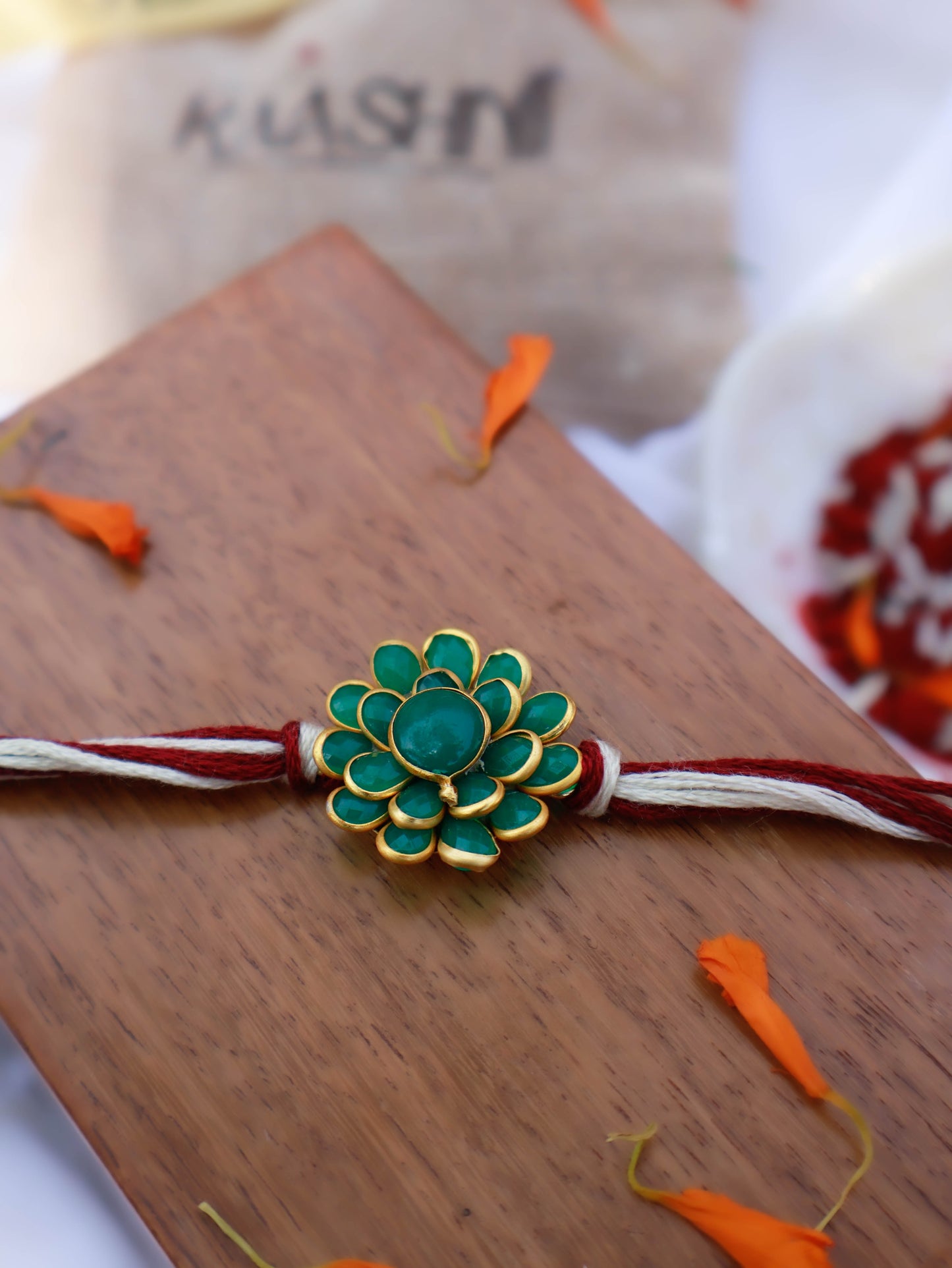 Hiran Green Floral Rakhi