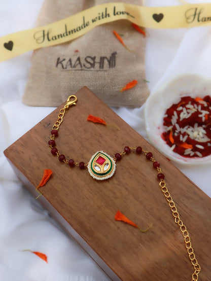 Nihal Maroon Kundan Lumba