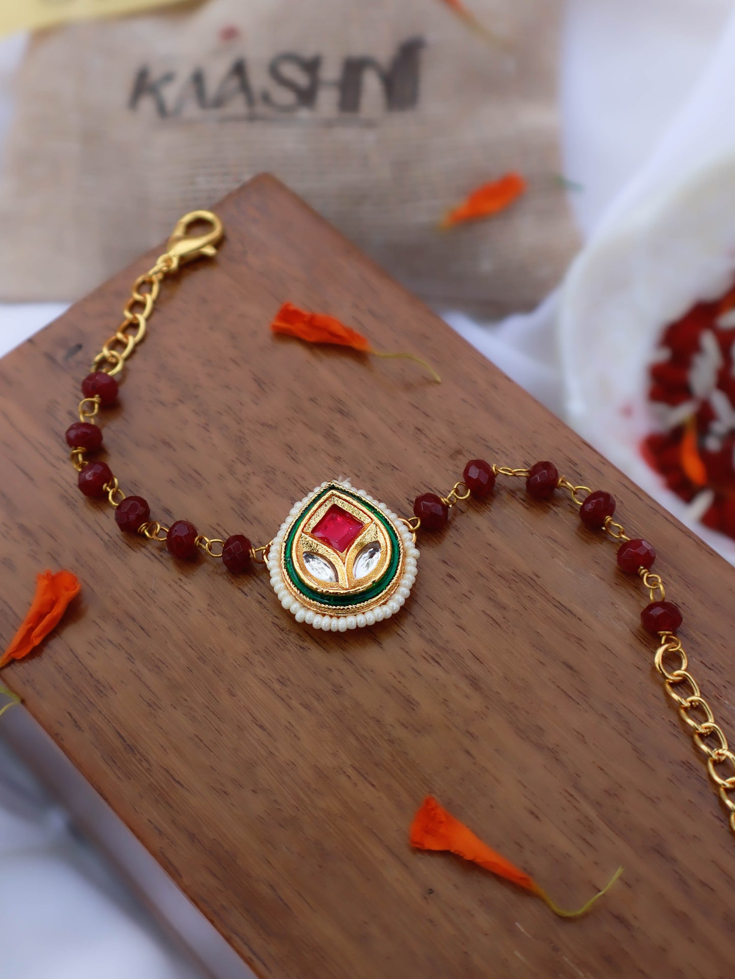 Nihal Maroon Kundan Lumba