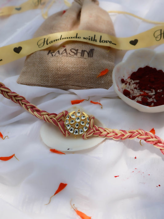 Udai Yellow Kundan Rakhi