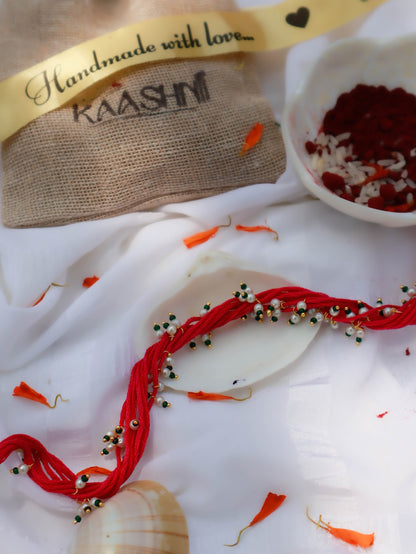Yash Red Pearl Rakhi