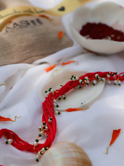Yash Red Pearl Rakhi