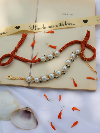 Vyas Pearl Rakhi Lumba Set