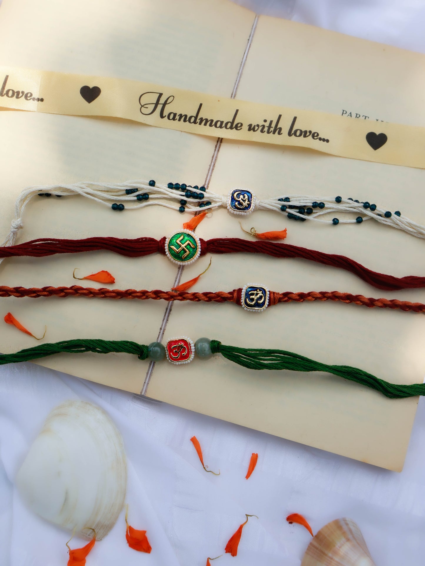 Ulhas Om and Swastik Rakhi - Set of 4