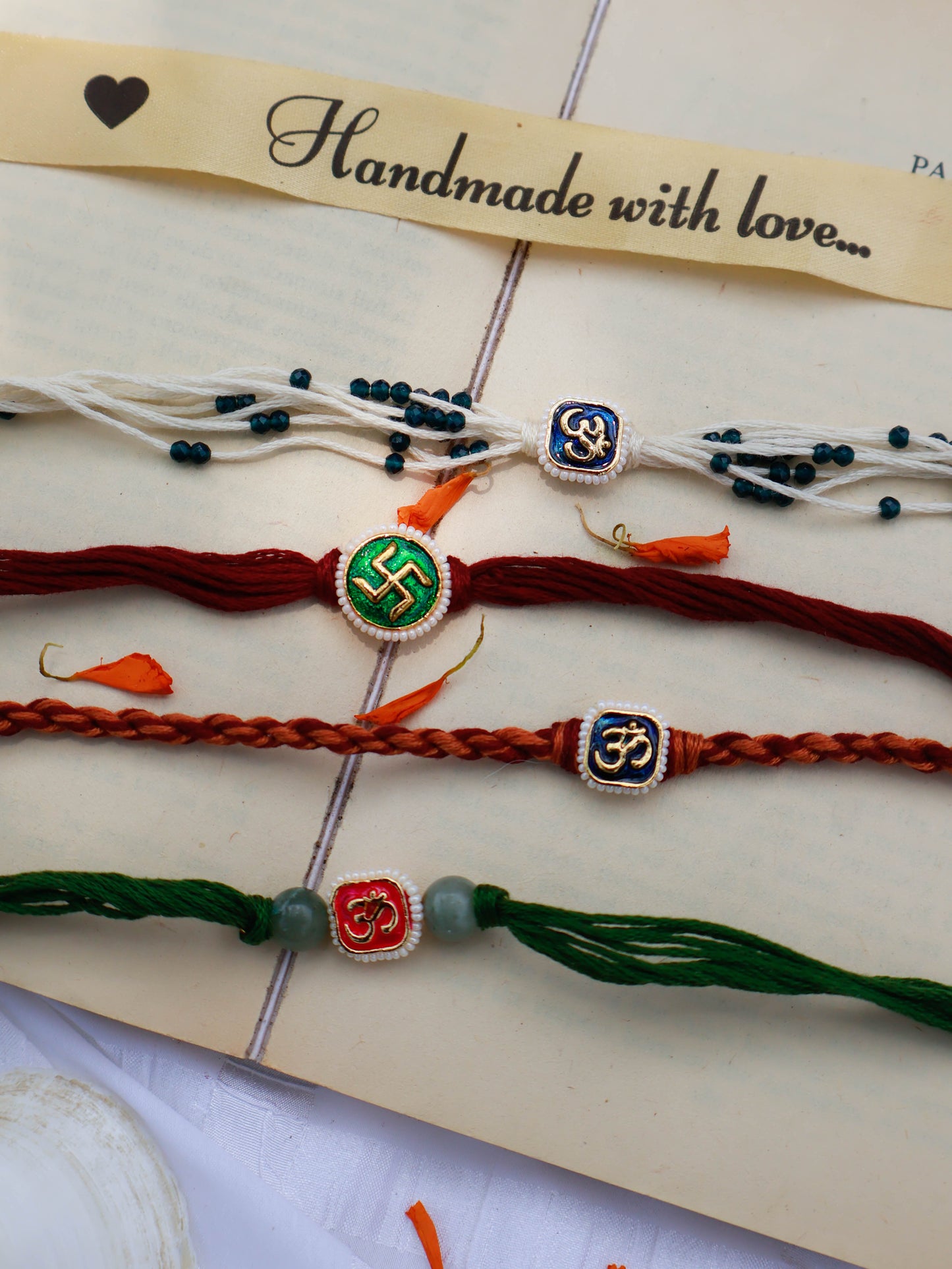 Ulhas Om and Swastik Rakhi - Set of 4