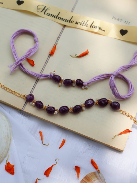 Kailash Purple Rakhi Lumba Set