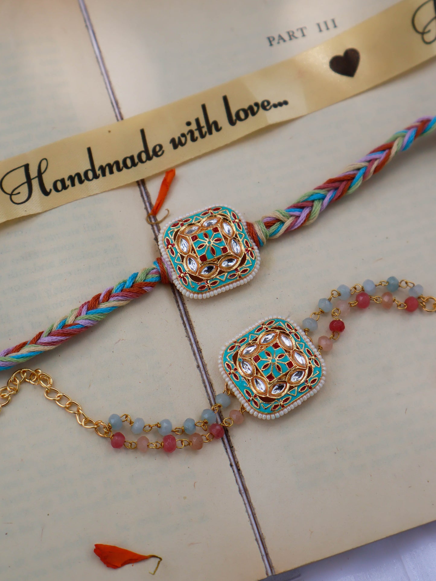 Ritik Multicolored Meenakari Rakhi Lumba Set