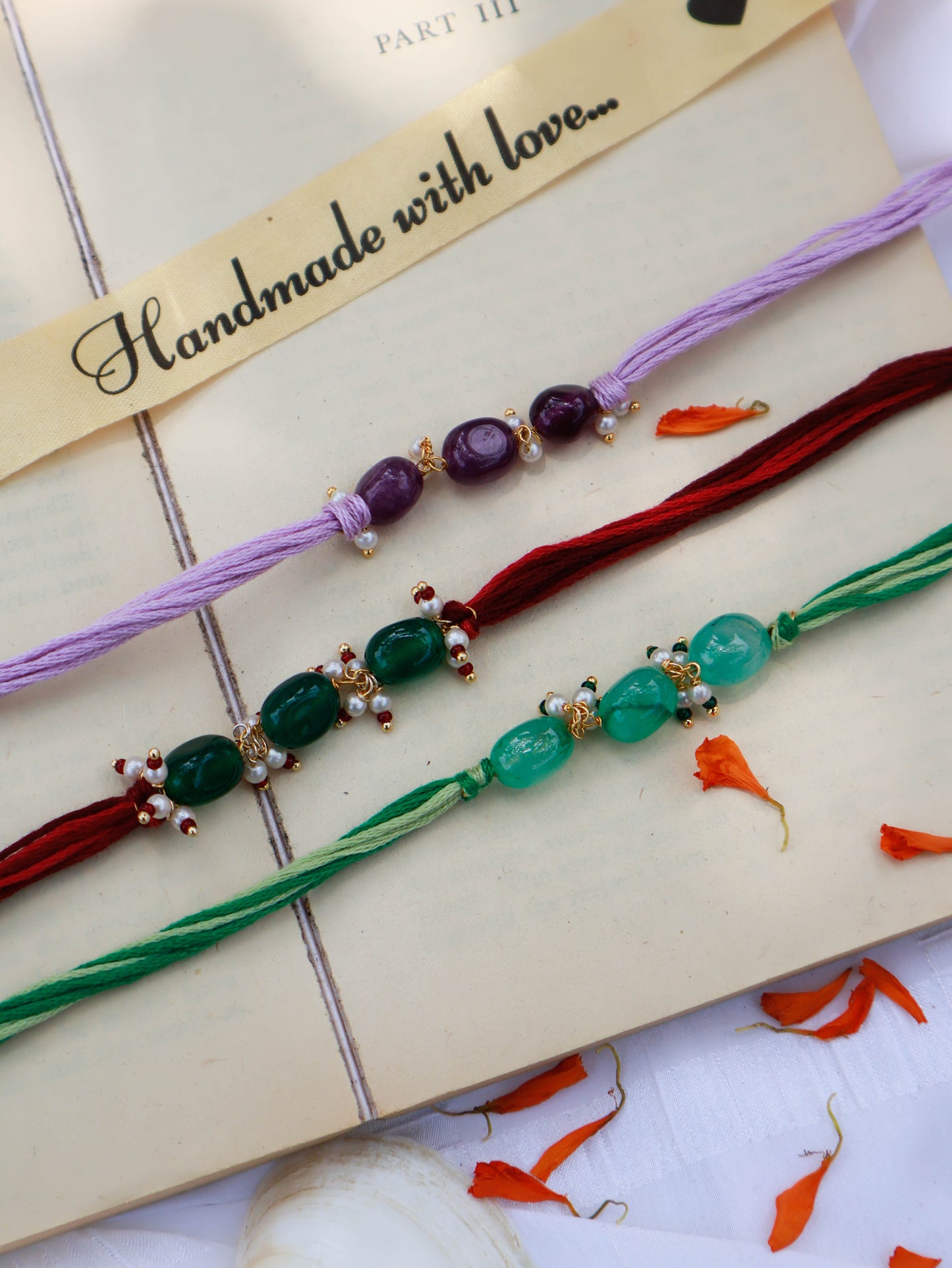 Dhaval Multicolored Rakhi - Set of 3