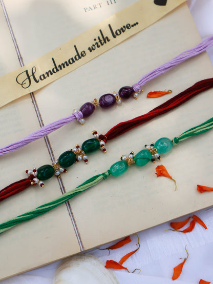 Dhaval Multicolored Rakhi - Set of 3