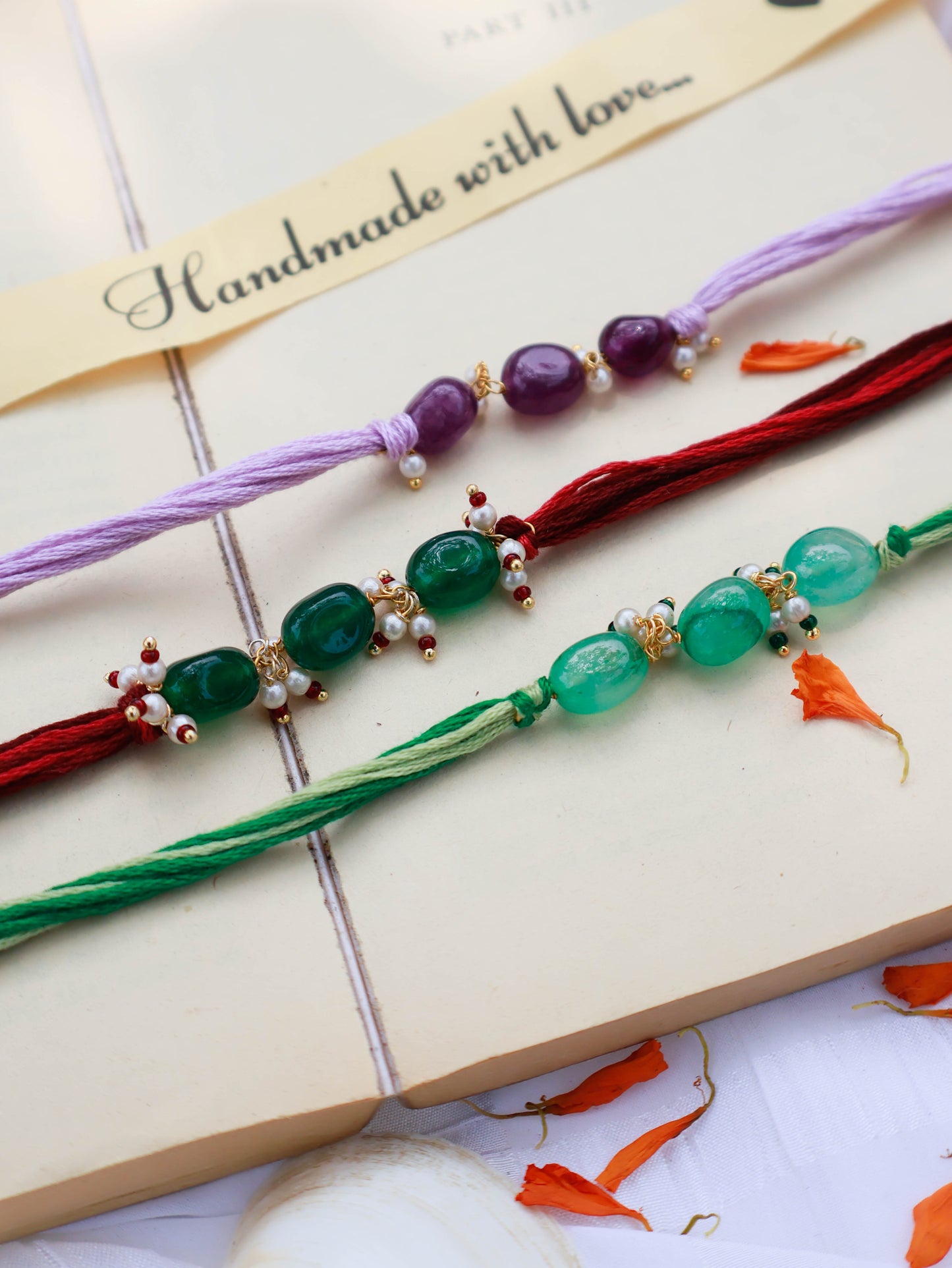 Dhaval Multicolored Rakhi - Set of 3