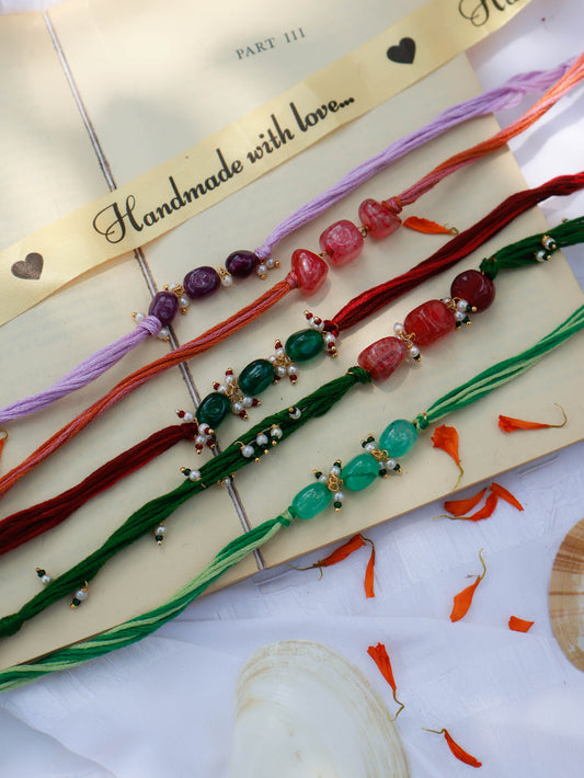 Harsh Multicolored Rakhi - Set of 5