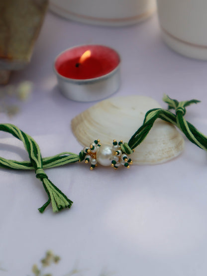 Avyaan Green Pearl Rakhi