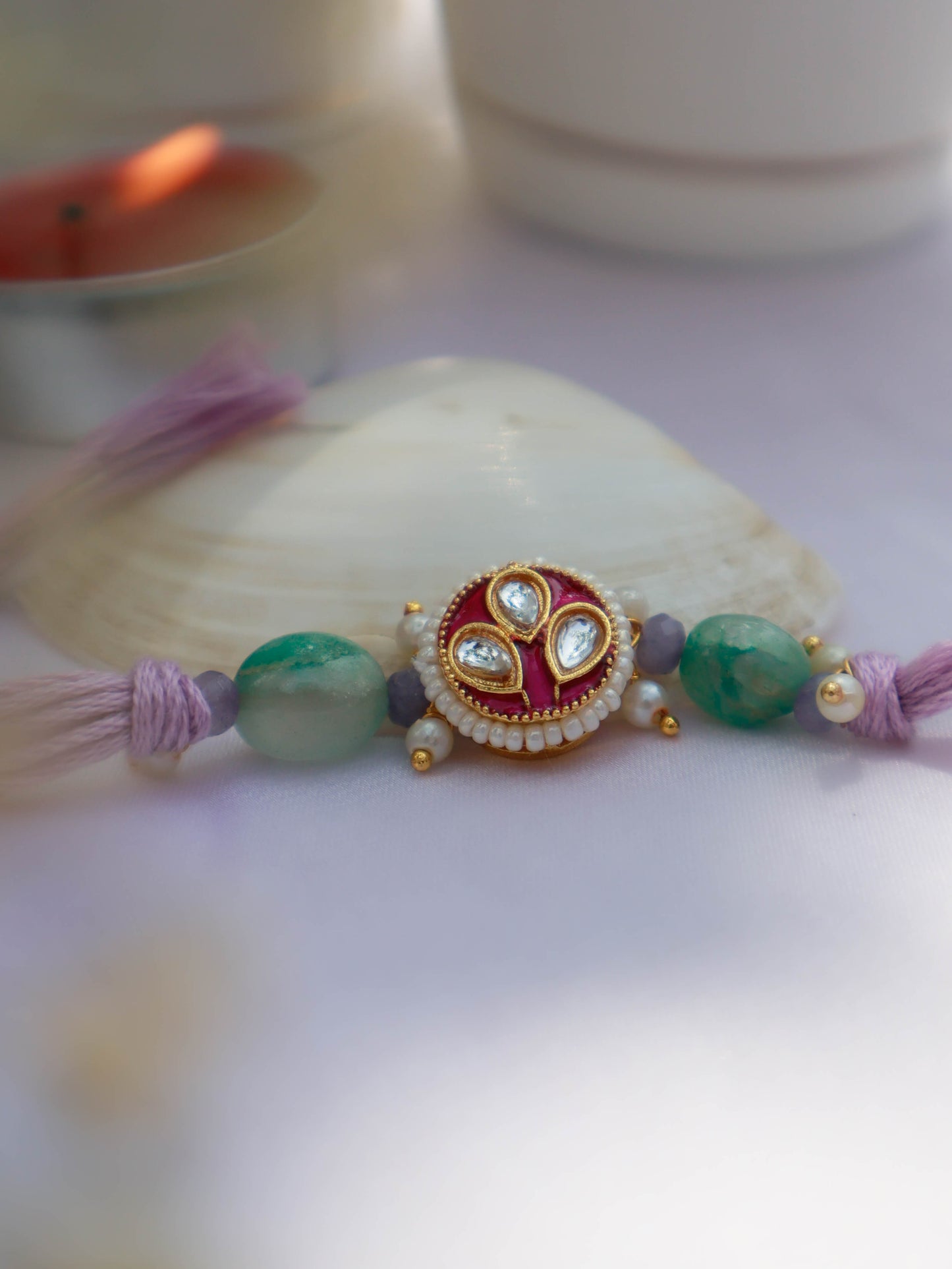 Shreyansh Multicolored Kundan Rakhi