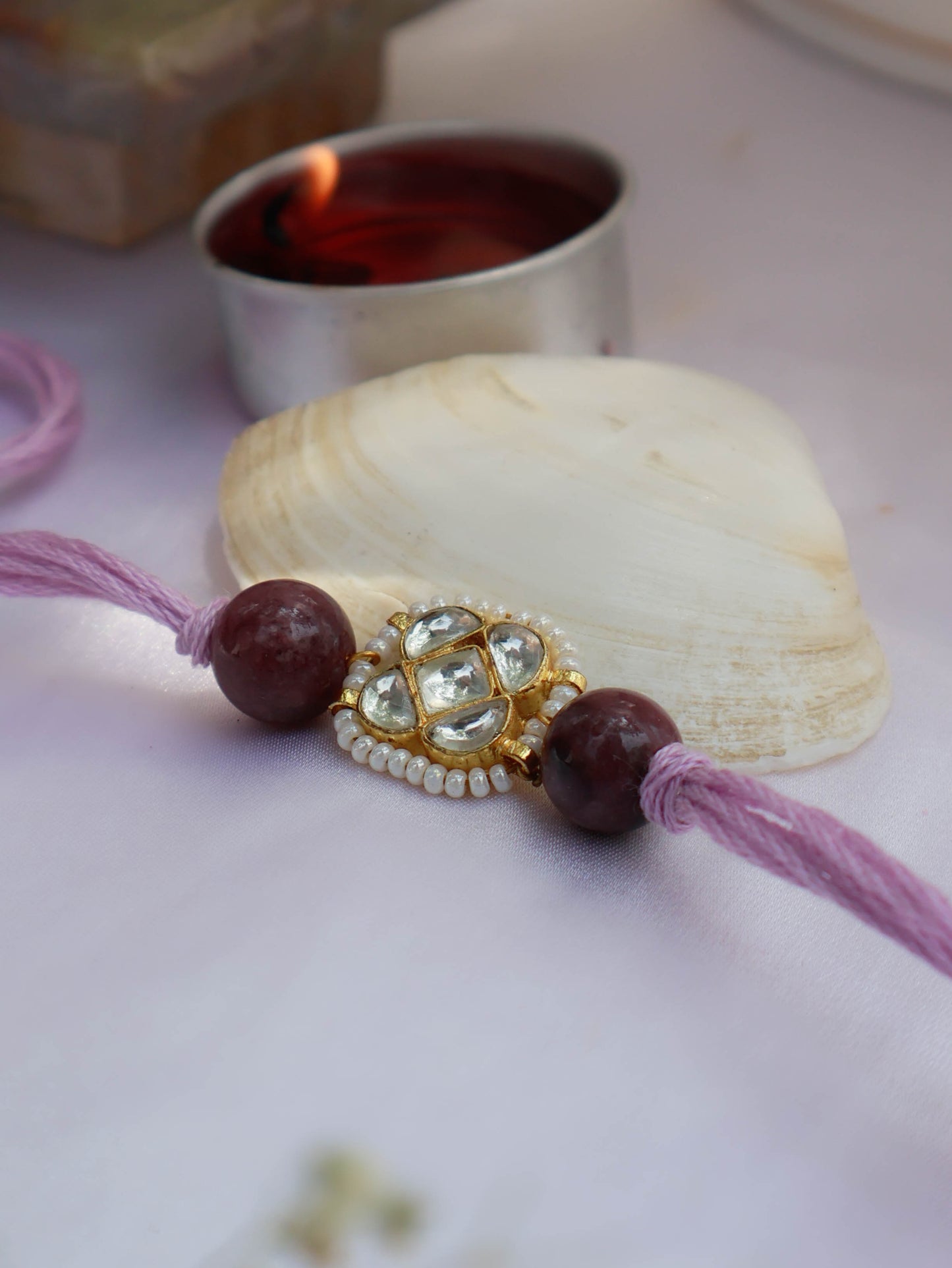 Harsh Purple Kundan Rakhi