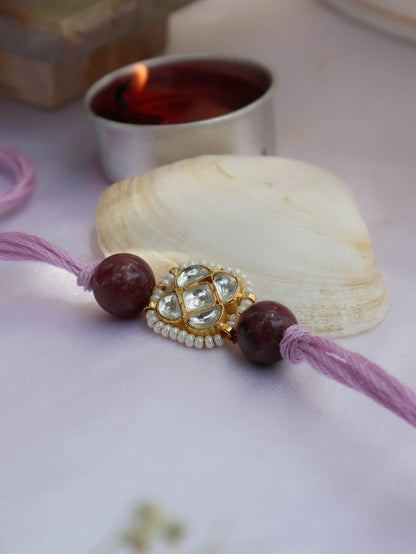 Harsh Purple Kundan Rakhi