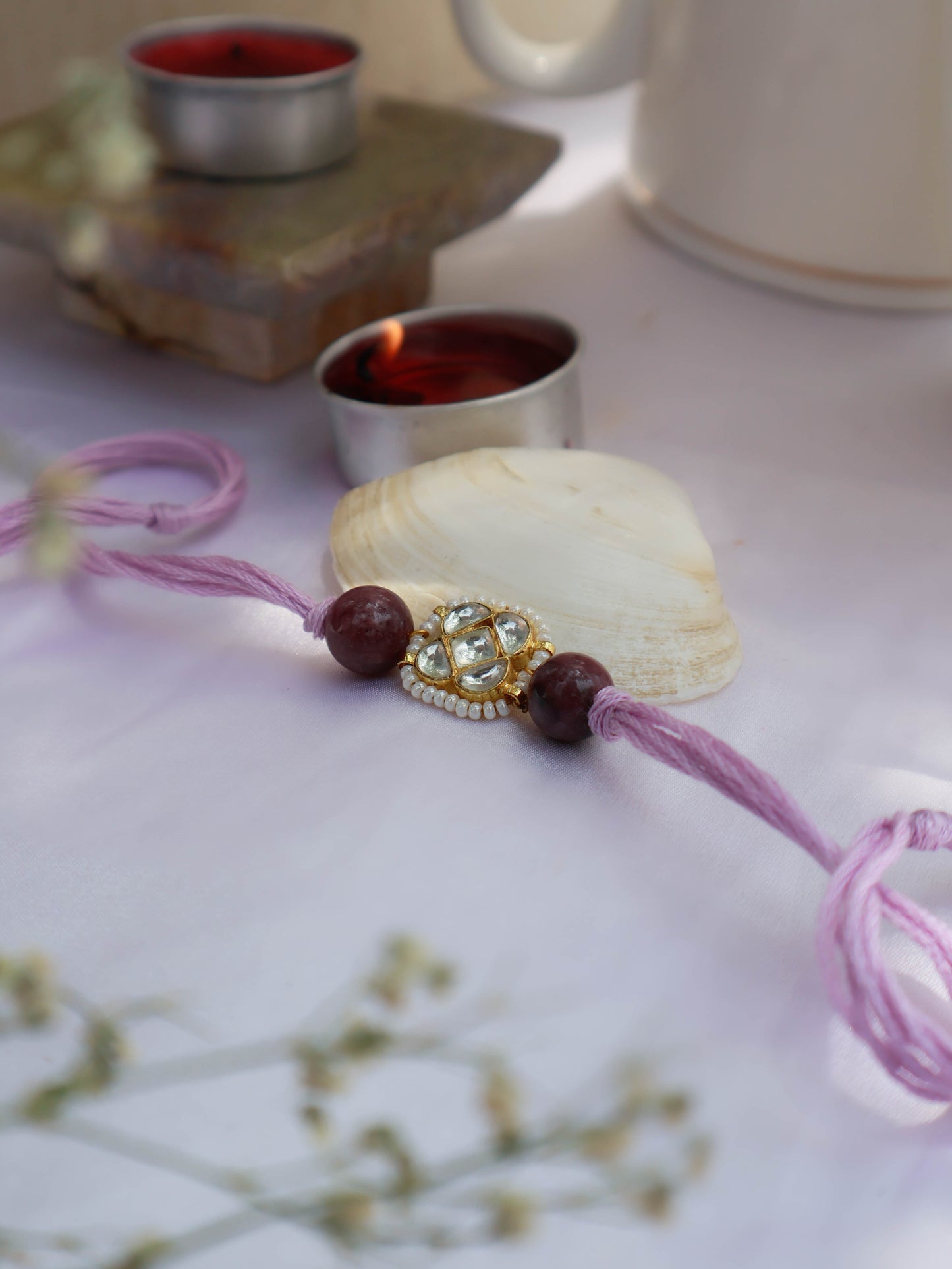 Harsh Purple Kundan Rakhi