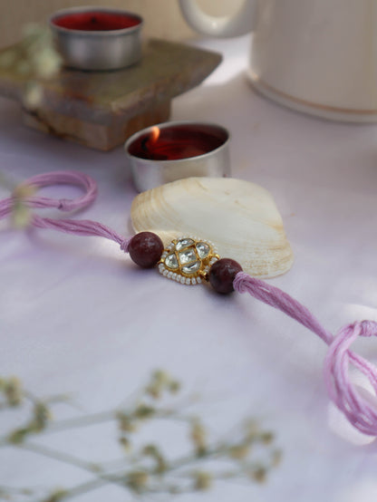 Harsh Purple Kundan Rakhi