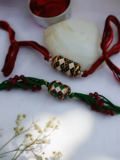 Atharv Red & Green Rakhi Set