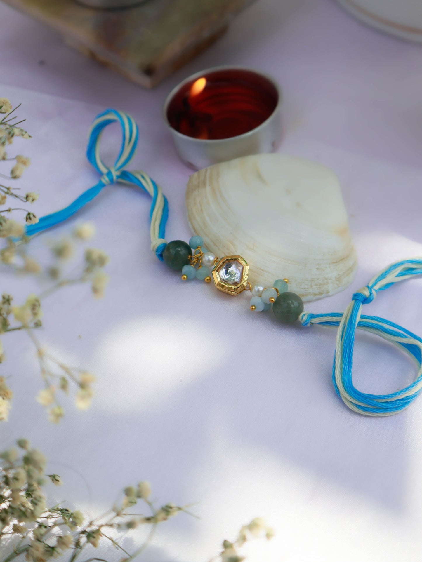 Bhavin Turquoise Kundan Rakhi