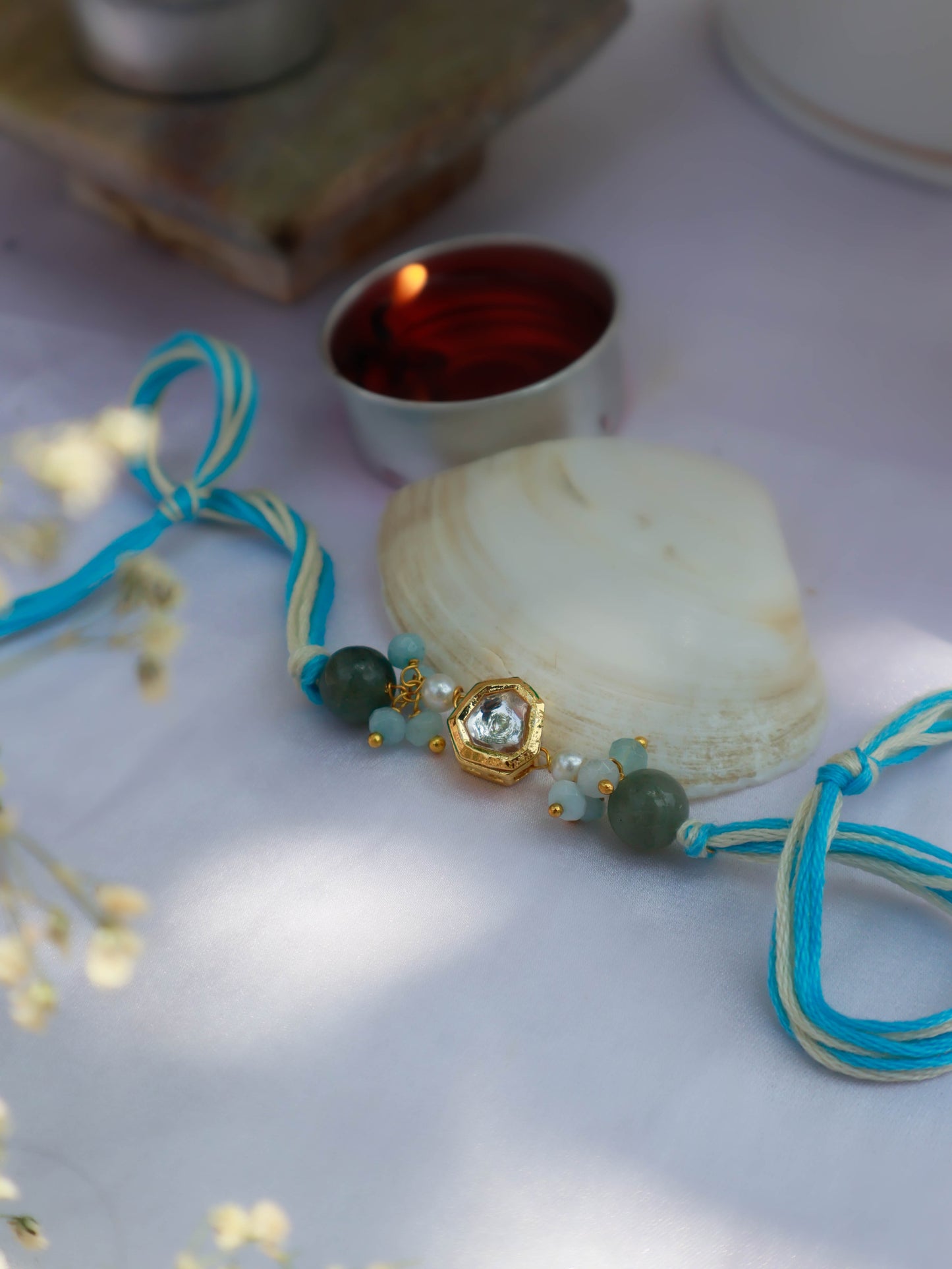 Bhavin Turquoise Kundan Rakhi