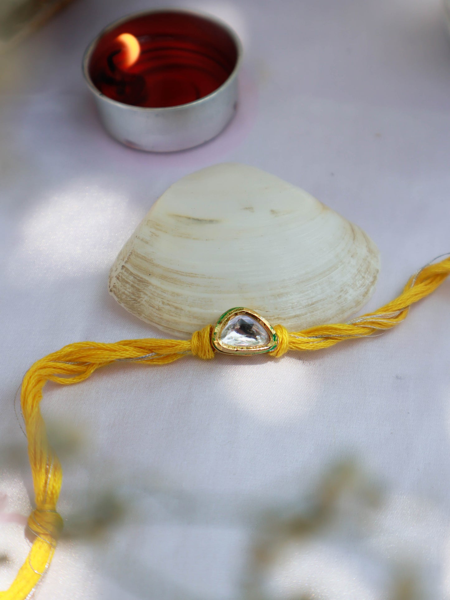 Vyan Yellow Kundan Rakhi