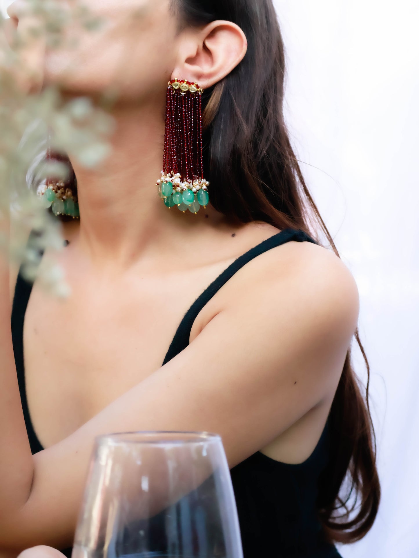 Quesa Red-Mint Earrings