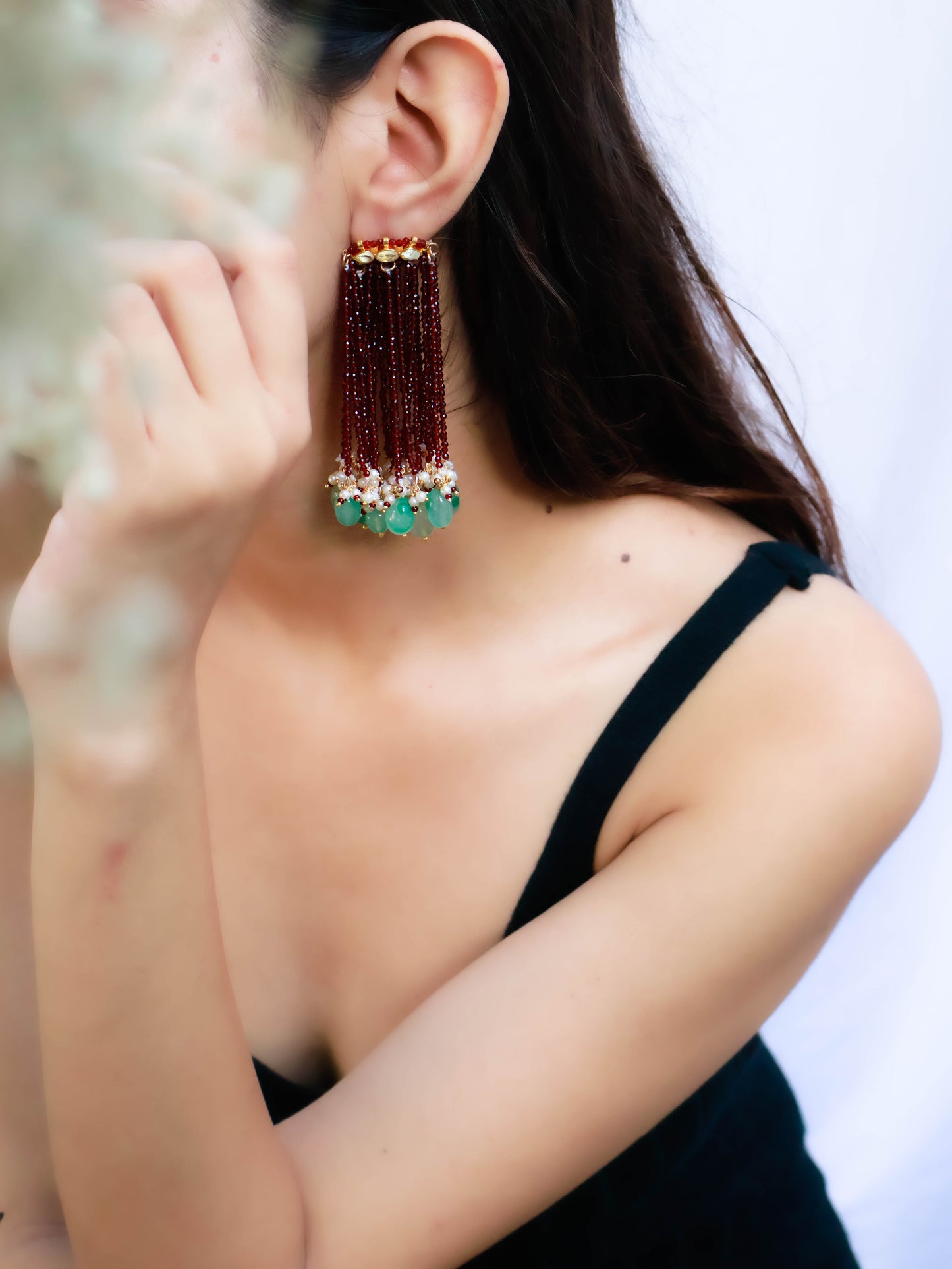 Quesa Red-Mint Earrings