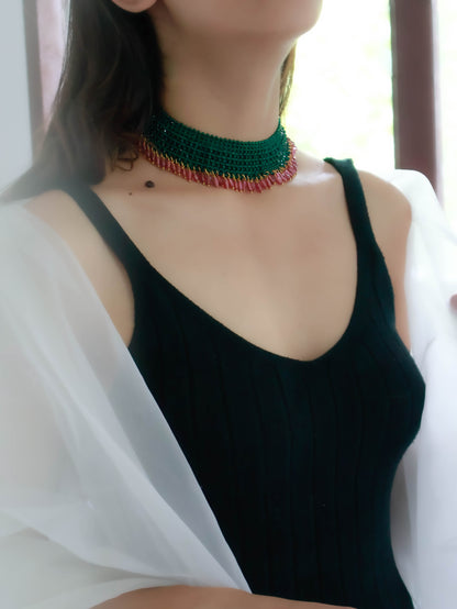 Swaab Green Choker Necklace