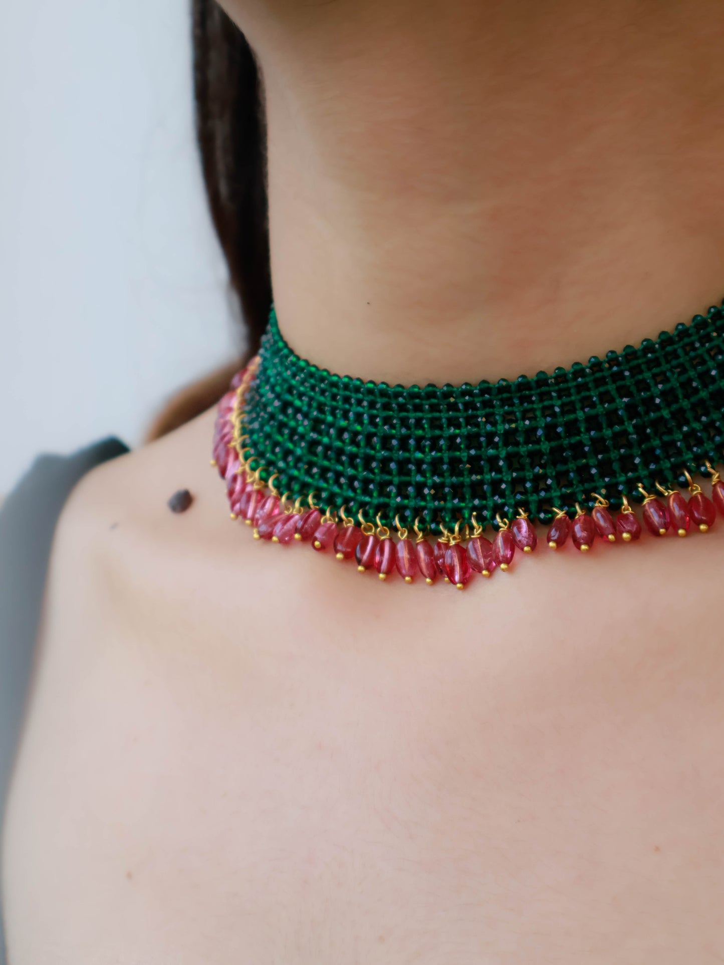 Swaab Green Choker Necklace